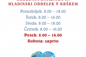 Poletni odpiralni čas knjižnice