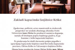 Zakladi kapucinske knjižnice, predavanje