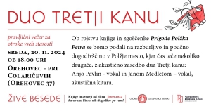 ŽIVE BESEDE: DUO TRETJI KANU, pravljični večer za otroke vseh starosti