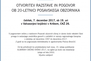 Otvoritev razstave in pogovor ob 20-letnici Posavskega obzornika