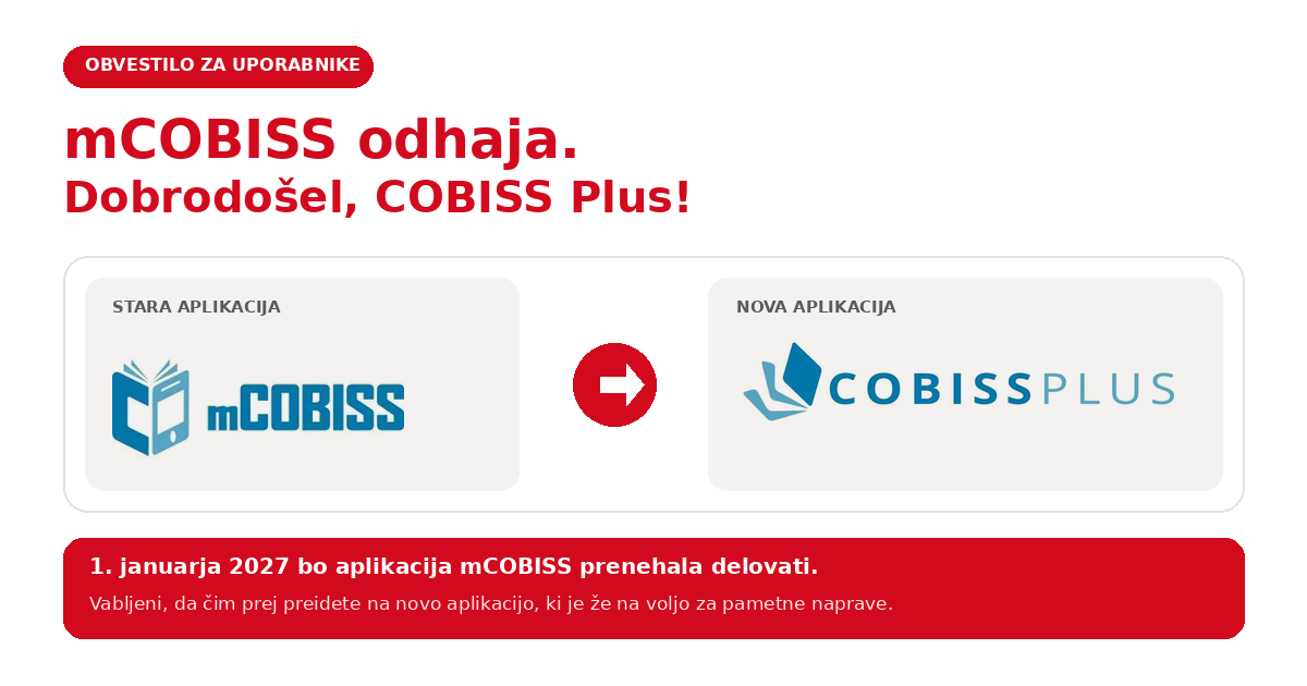 Nova aplikacija COBISS Plus