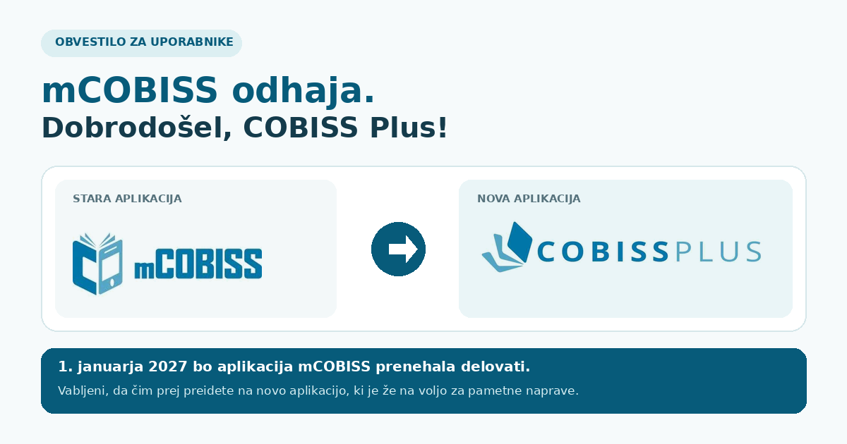 Nova aplikacija COBISS Plus