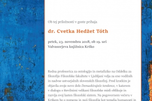 Dr. Cvetka Hedžet Tóth, predavanje